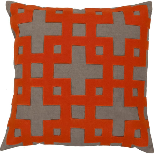 Layered Blocks Pillow - 11025 by Surya. Made from 100% cotton in a modern style.
