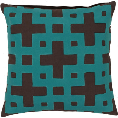 Layered Blocks Pillow - 11025 by Surya. Made from 100% cotton in a modern style.
