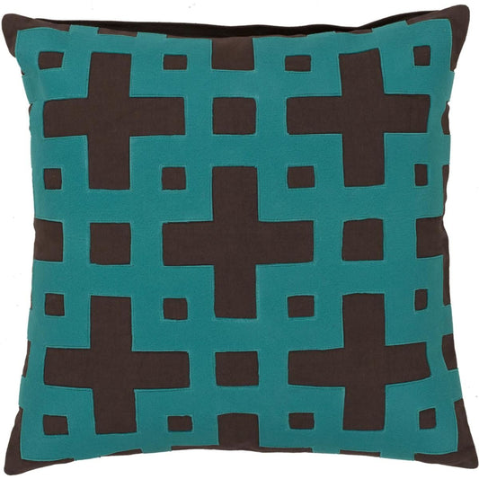 Layered Blocks Pillow - 11025 by Surya. Made from 100% cotton in a modern style.
