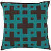 Chocolate, Teal / Down Feather / 18" x 18"