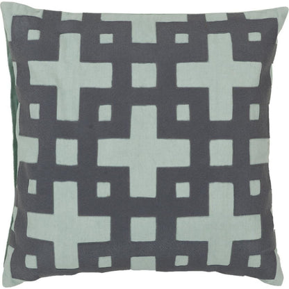 Layered Blocks Pillow - 11025 by Surya. Made from 100% cotton in a modern style.