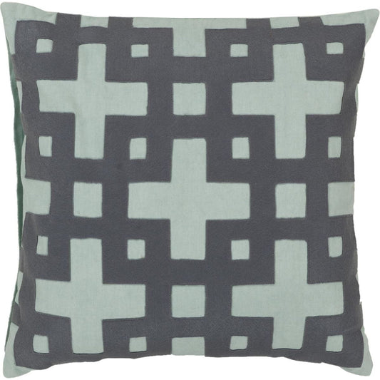 Layered Blocks Pillow - 11025 by Surya. Made from 100% cotton in a modern style.