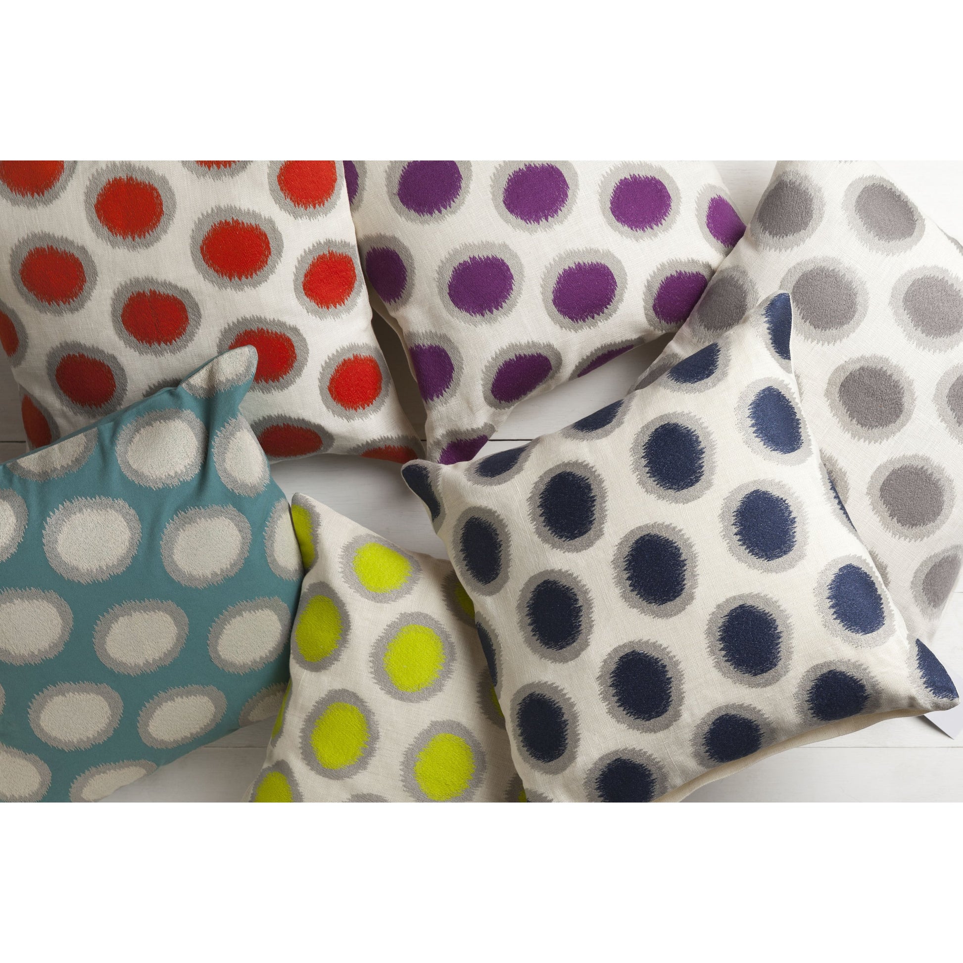 Ikat Dots Pillow - 27597 by Surya. Made from 100% linen in a modern style.