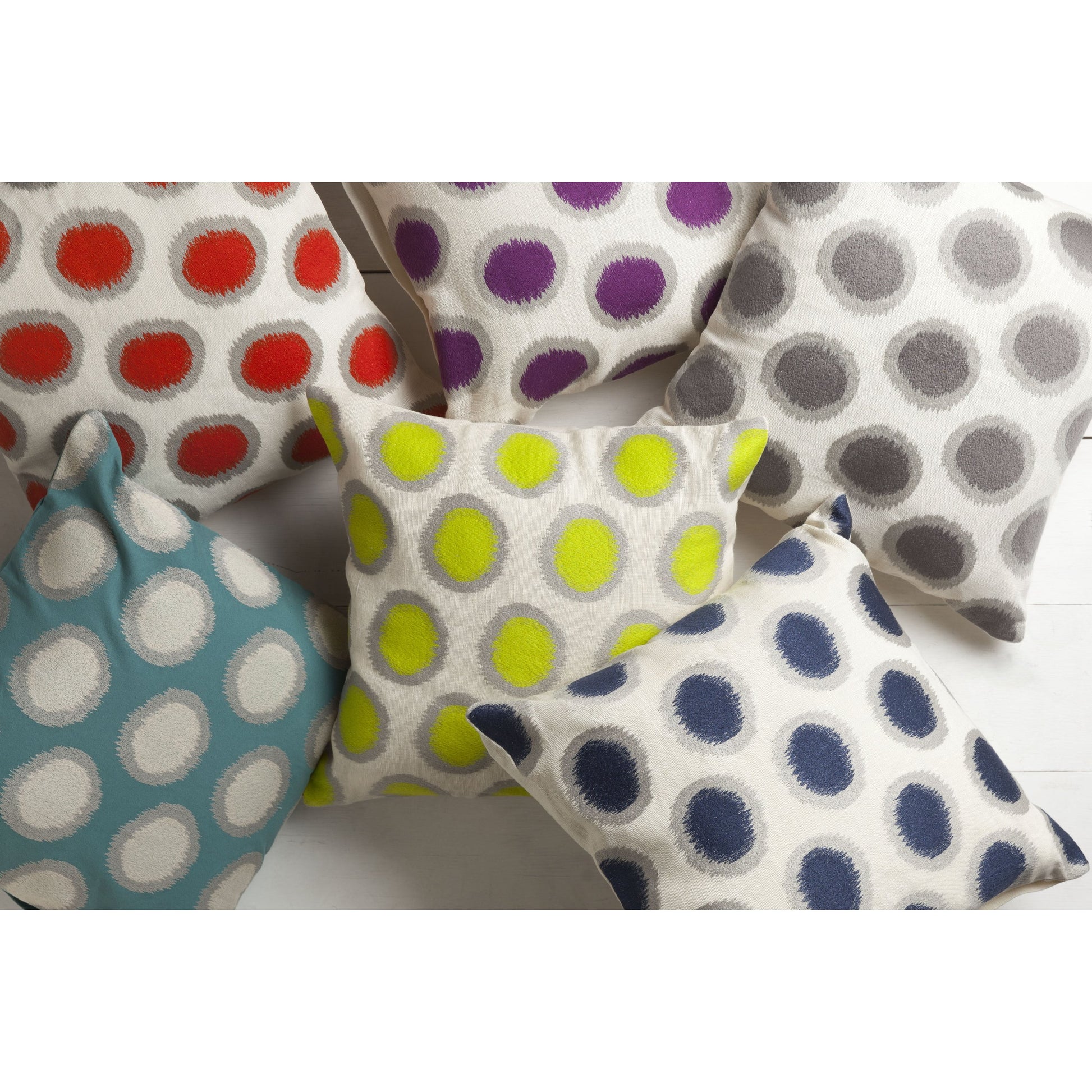 Ikat Dots Pillow - 27597 by Surya. Made from 100% linen in a modern style.