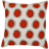 Cream, Red, Medium Gray / Down Feather / 18" x 18"