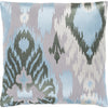 Light Gray, Pale Blue, Dark Green, White / Down Feather / 18" x 18"