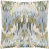 Cream, White, Dark Green, Light Gray, Pale Blue / Down Feather / 22" x 22"