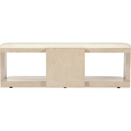 Westwood Rectangle Cocktail Table by Hooker Furniture in tillson cloud and polished limestone. Made from oak veneers, fabric in a transitional style.