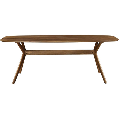 Arcadia Dining Table by LH Imports in brown and light walnut. Made from mango hardwood in a modern style.