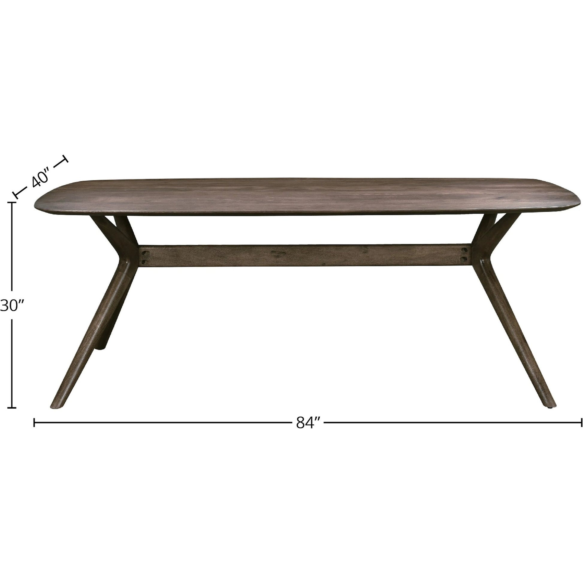 Arcadia Dining Table by LH Imports in brown and light walnut. Made from mango hardwood in a modern style.
