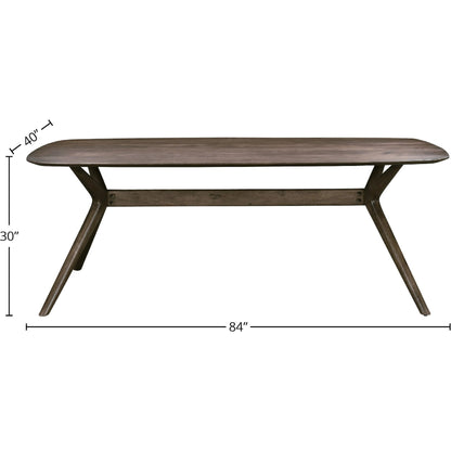 Arcadia Dining Table by LH Imports in brown and light walnut. Made from mango hardwood in a modern style.