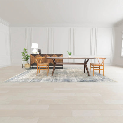 Arcadia Dining Table by LH Imports in brown and light walnut. Made from mango hardwood in a modern style.