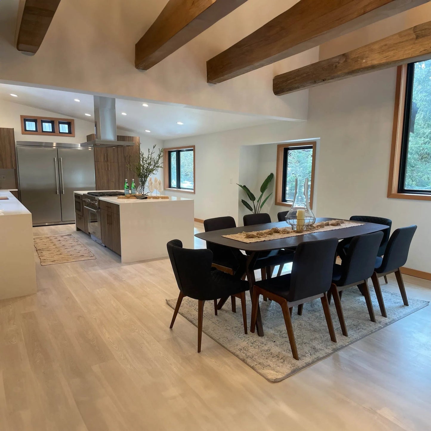 009 SI-2004134 | Lifestyle | Arcadia Dining Table by LH Imports in brown and light walnut. Made from mango hardwood in a modern style.