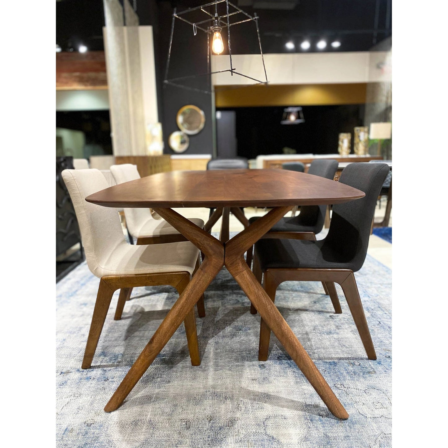 006 SI-2004134 | Lifestyle | Arcadia Dining Table by LH Imports in brown and light walnut. Made from mango hardwood in a modern style.