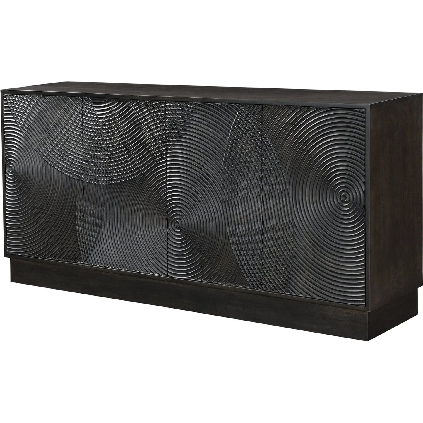 017 SI-2004420 | Additional Silo | Spiral Sideboard by LH Imports in black. Made from mango hardwood, mdf in a modern style.