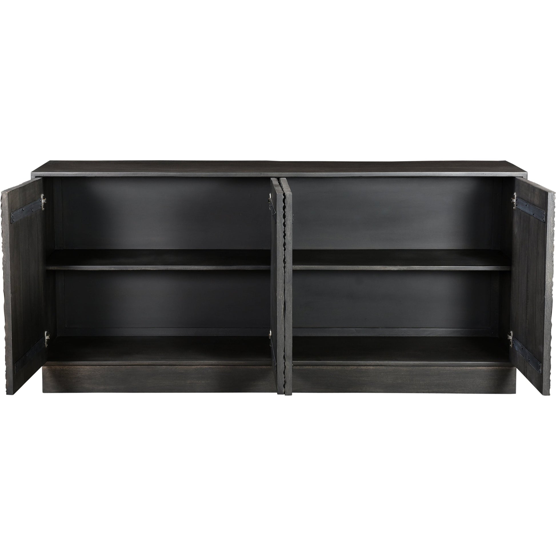 Spiral Sideboard by LH Imports in black. Made from mango hardwood, mdf in a modern style.