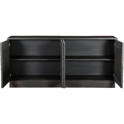 Spiral Sideboard by LH Imports in black. Made from mango hardwood, mdf in a modern style.