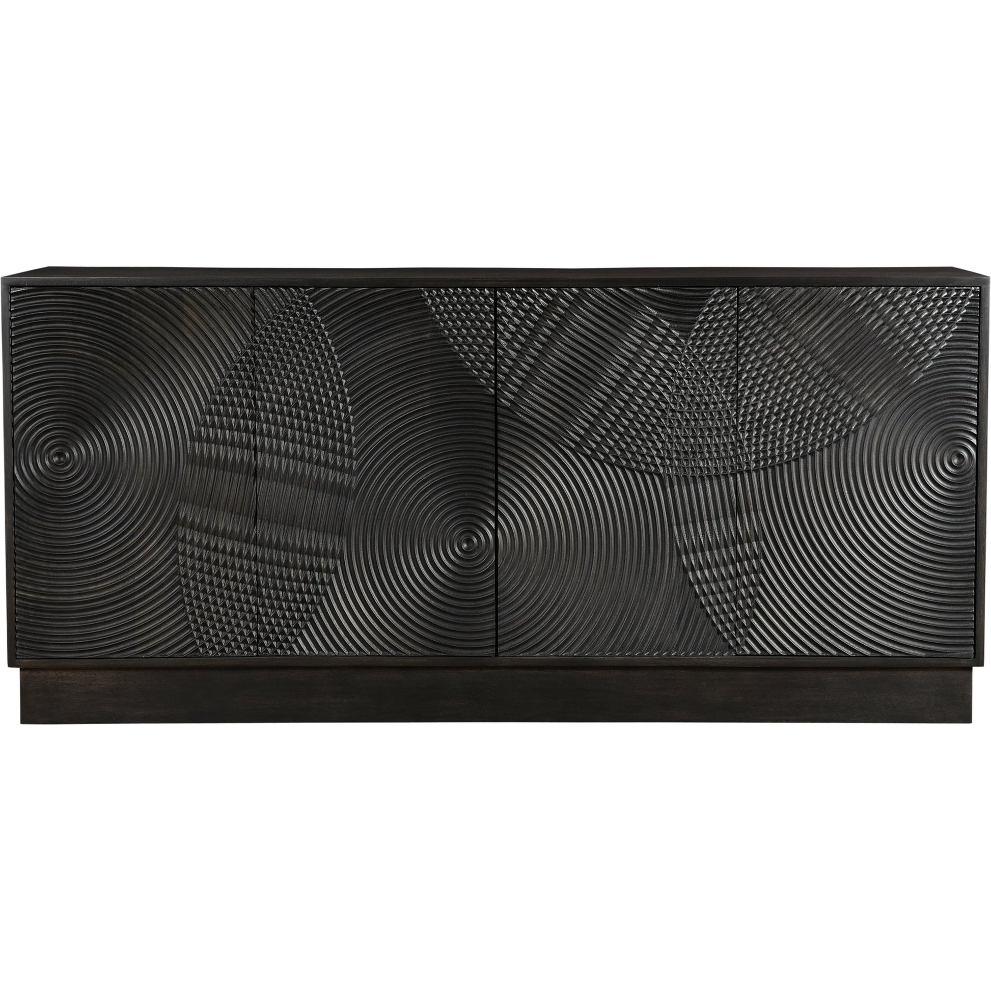 Spiral Sideboard by LH Imports in black. Made from mango hardwood, mdf in a modern style.