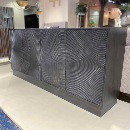 Spiral Sideboard by LH Imports in black. Made from mango hardwood, mdf in a modern style.