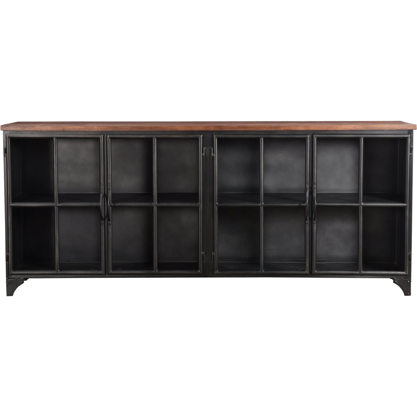 001 SI-2004427 | Additional Silo | Tradition Sideboard by LH Imports in brown, black and natural, stain, black. Made from reclaimed iron, glass, mango hardwood in a modern style.