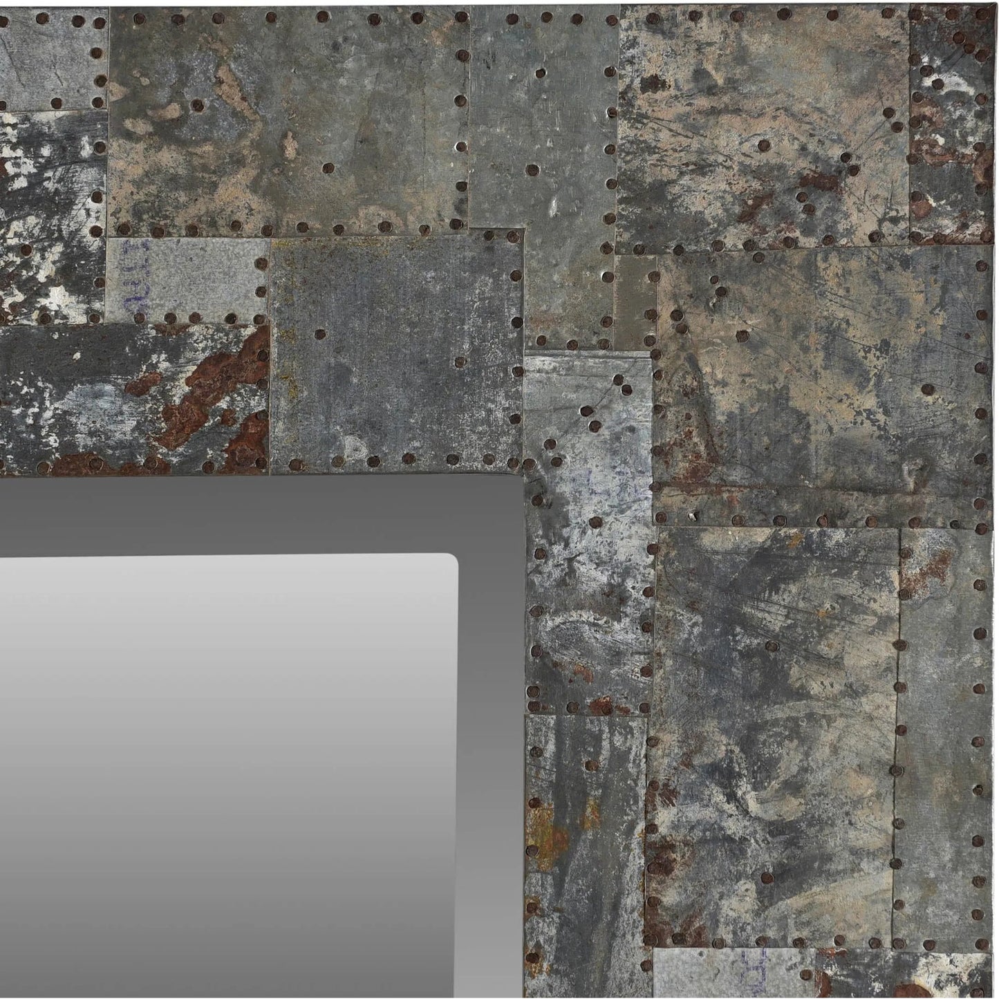 003 SI-2452741 | Closeup | Arcadia Rectangle Mirror by LH Imports in zinc, antique distressed. Made from unique in a modern style.