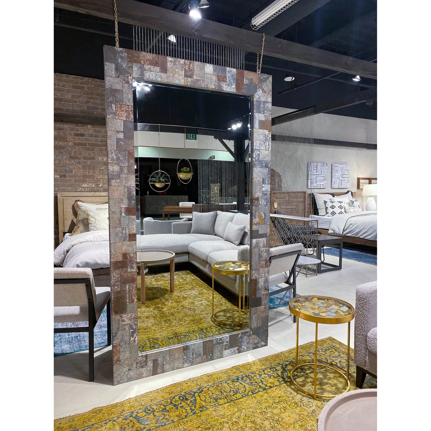 008 SI-2452741 | Lifestyle | Arcadia Rectangle Mirror by LH Imports in zinc, antique distressed. Made from unique in a modern style.