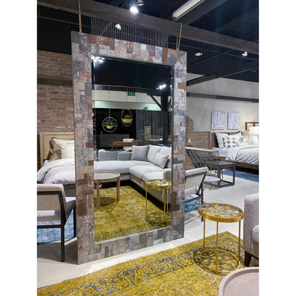 Arcadia Rectangle Mirror by LH Imports in zinc, antique distressed. Made from unique in a modern style.