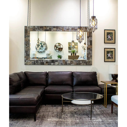 Arcadia Rectangle Mirror by LH Imports in zinc, antique distressed. Made from unique in a modern style.