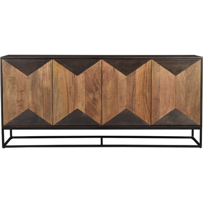 Illusion Sideboard by LH Imports in brown, light brown and medium walnut, light teak. Made from iron, mango hardwood, mdf in a modern style.