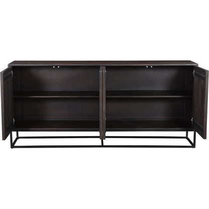 Illusion Sideboard by LH Imports in brown, light brown and medium walnut, light teak. Made from iron, mango hardwood, mdf in a modern style.