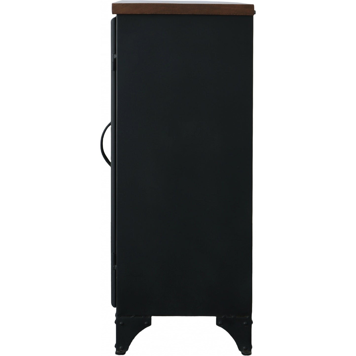 003 SI-2004429 | Additional Silo | Tradition Two Door Sideboard by LH Imports in black and teak, black. Made from mango hardwood, reclaimed iron, glass in a modern style.