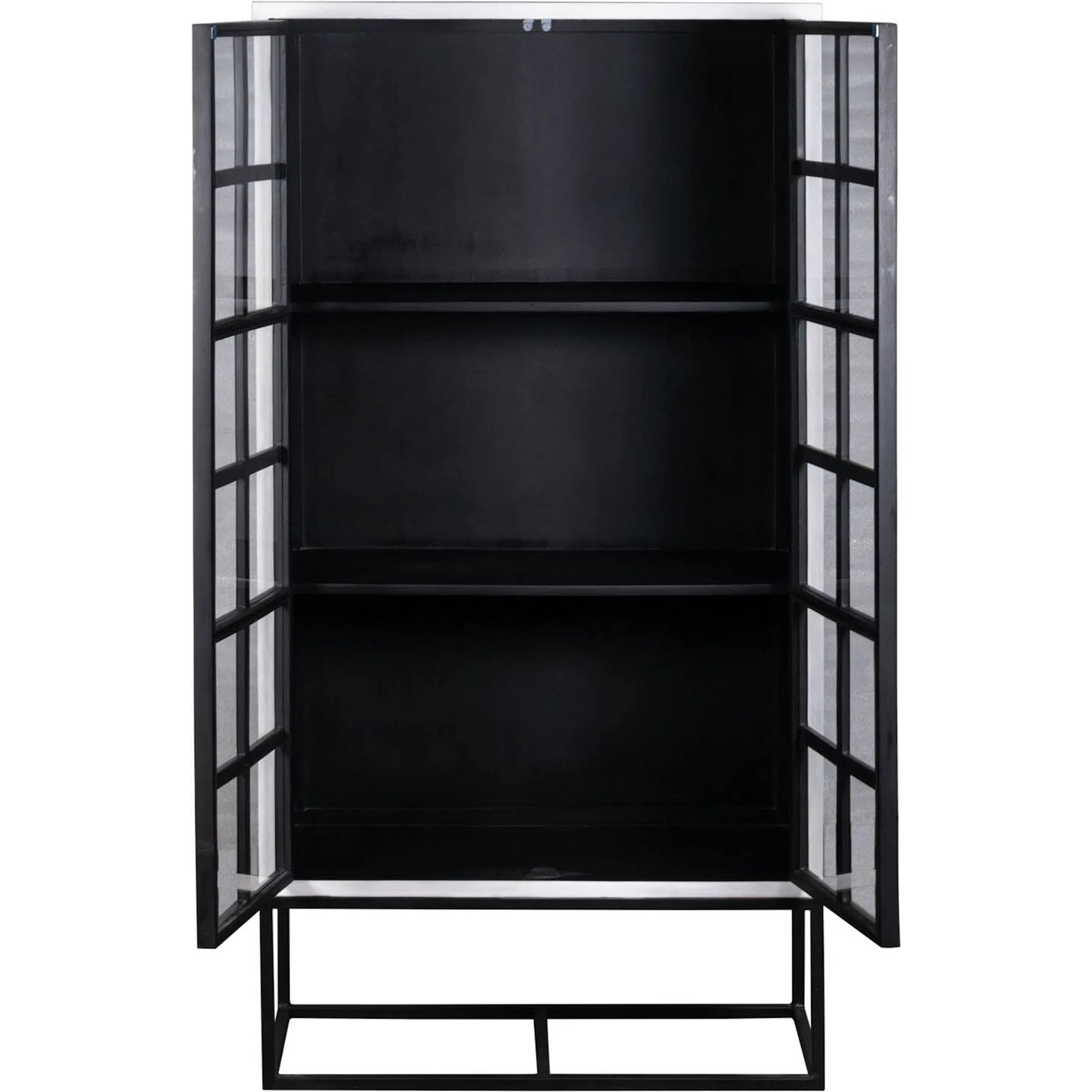002 SI-2324962 | Additional Silo | Caged Tall Cabinet by LH Imports in white, black and white, black. Made from mango wood, metal frame, tempered glass in a unique style.