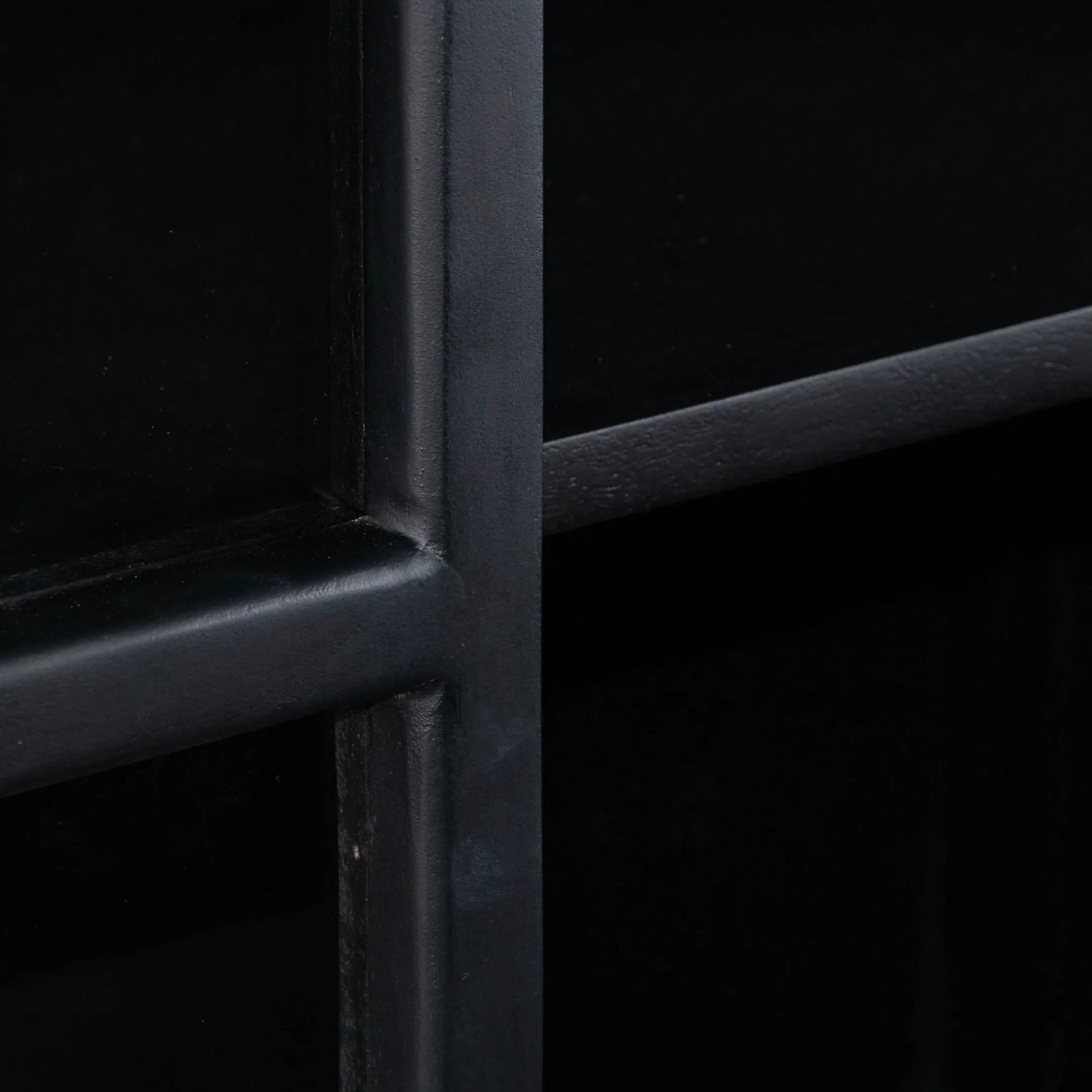 Caged Tall Cabinet by LH Imports in white, black and white, black. Made from mango wood, metal frame, tempered glass in a unique style.