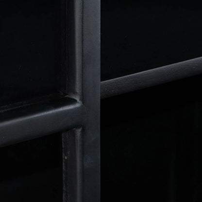 Caged Tall Cabinet by LH Imports in white, black and white, black. Made from mango wood, metal frame, tempered glass in a unique style.