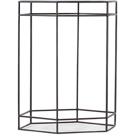 Commerce & Market Accent Table by Hooker Furniture in browns. Made from painted glass with carbon steel in a transitional style.