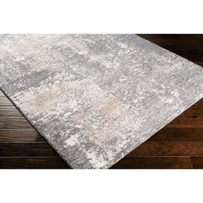 Andorra ARD-2302 Rug by Livabliss in charcoal, gray, beige, off-white, medium brown. Made from polypropylene, polyester in a unique style.