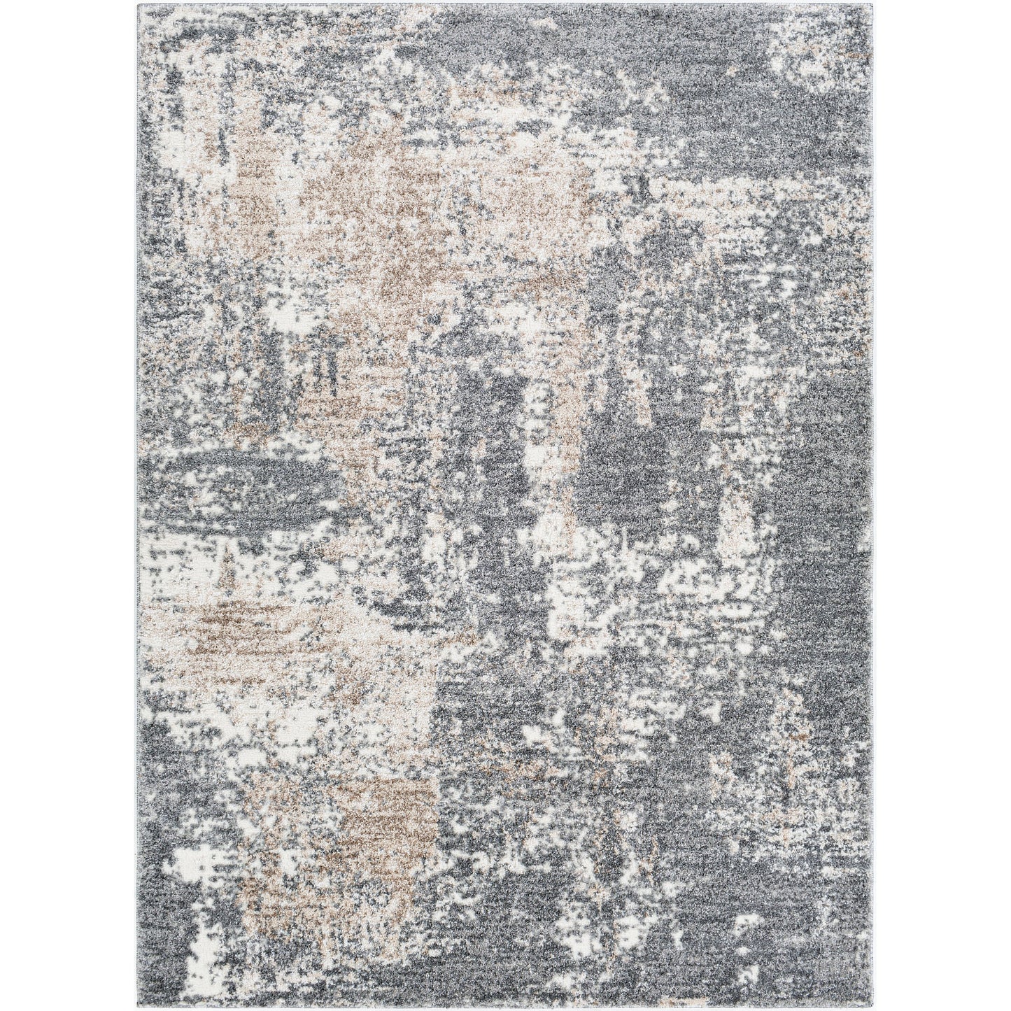 001 SI-2167380 | Primary Silo | Andorra ARD-2302 Rug by Livabliss in charcoal, gray, beige, off-white, medium brown. Made from polypropylene, polyester in a unique style.