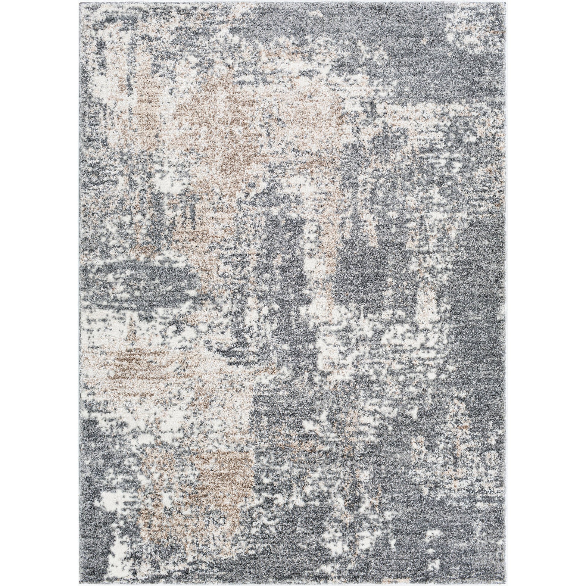 Andorra ARD-2302 Rug by Livabliss in charcoal, gray, beige, off-white, medium brown. Made from polypropylene, polyester in a unique style.