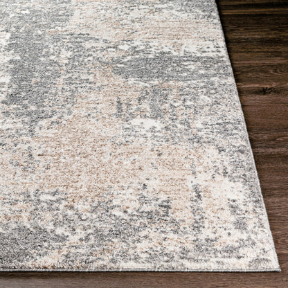 Andorra ARD-2302 Rug by Livabliss in charcoal, gray, beige, off-white, medium brown. Made from polypropylene, polyester in a unique style.