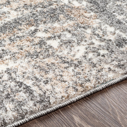 Andorra ARD-2302 Rug by Livabliss in charcoal, gray, beige, off-white, medium brown. Made from polypropylene, polyester in a unique style.