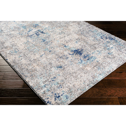 Andorra ARD-2311 Rug by Livabliss in aqua, dark blue, medium brown, charcoal, gray. Made from polypropylene, polyester in a unique style.