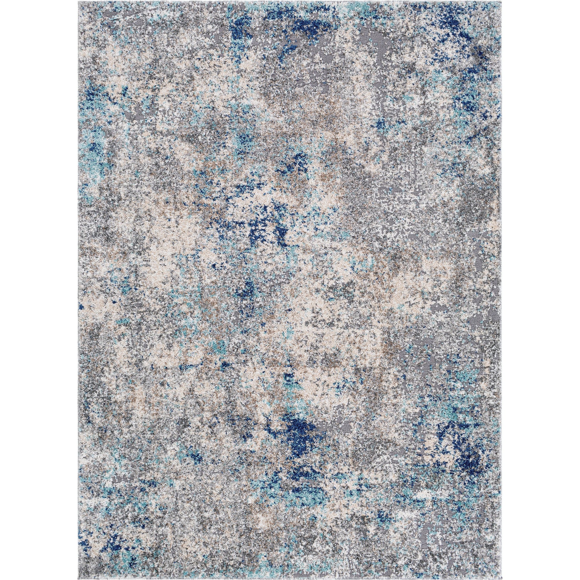 Andorra ARD-2311 Rug by Livabliss in aqua, dark blue, medium brown, charcoal, gray. Made from polypropylene, polyester in a unique style.