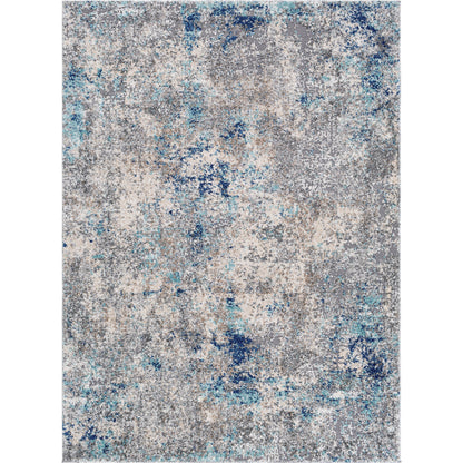 Andorra ARD-2311 Rug by Livabliss in aqua, dark blue, medium brown, charcoal, gray. Made from polypropylene, polyester in a unique style.
