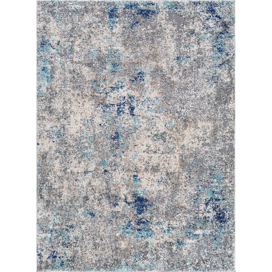 Andorra ARD-2311 Rug by Livabliss in aqua, dark blue, medium brown, charcoal, gray. Made from polypropylene, polyester in a unique style.