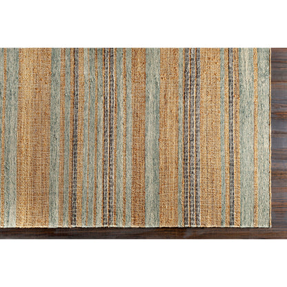 Arielle Rug - 26079 by Surya in tan, ink blue, slate, seafoam, sage. Made from 55% wool, 45% jute in a unique style.