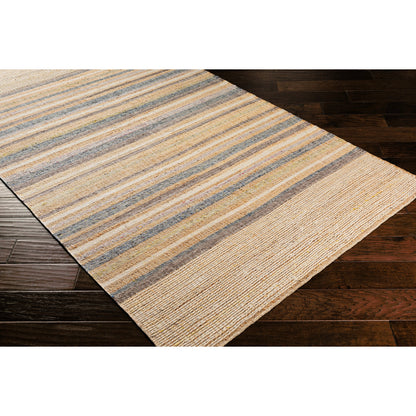 Arielle Rug - 26080 by Surya in beige, light beige, ink blue, slate, medium gray, dark purple. Made from 55% wool, 45% jute in a unique style.