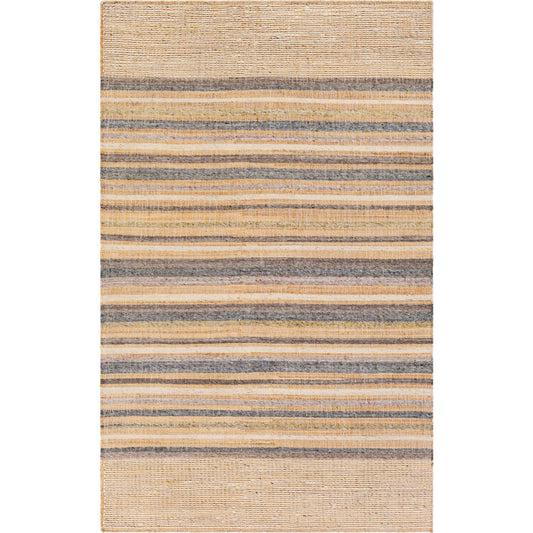 Arielle Rug - 26080 by Surya in beige, light beige, ink blue, slate, medium gray, dark purple. Made from 55% wool, 45% jute in a unique style.