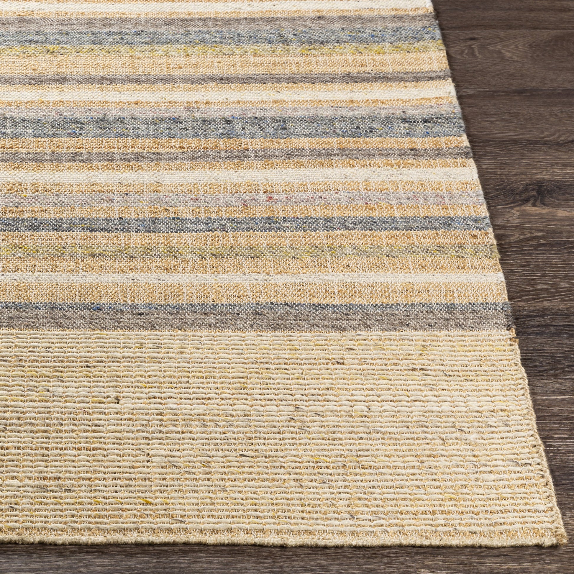 Arielle Rug - 26080 by Surya in beige, light beige, ink blue, slate, medium gray, dark purple. Made from 55% wool, 45% jute in a unique style.