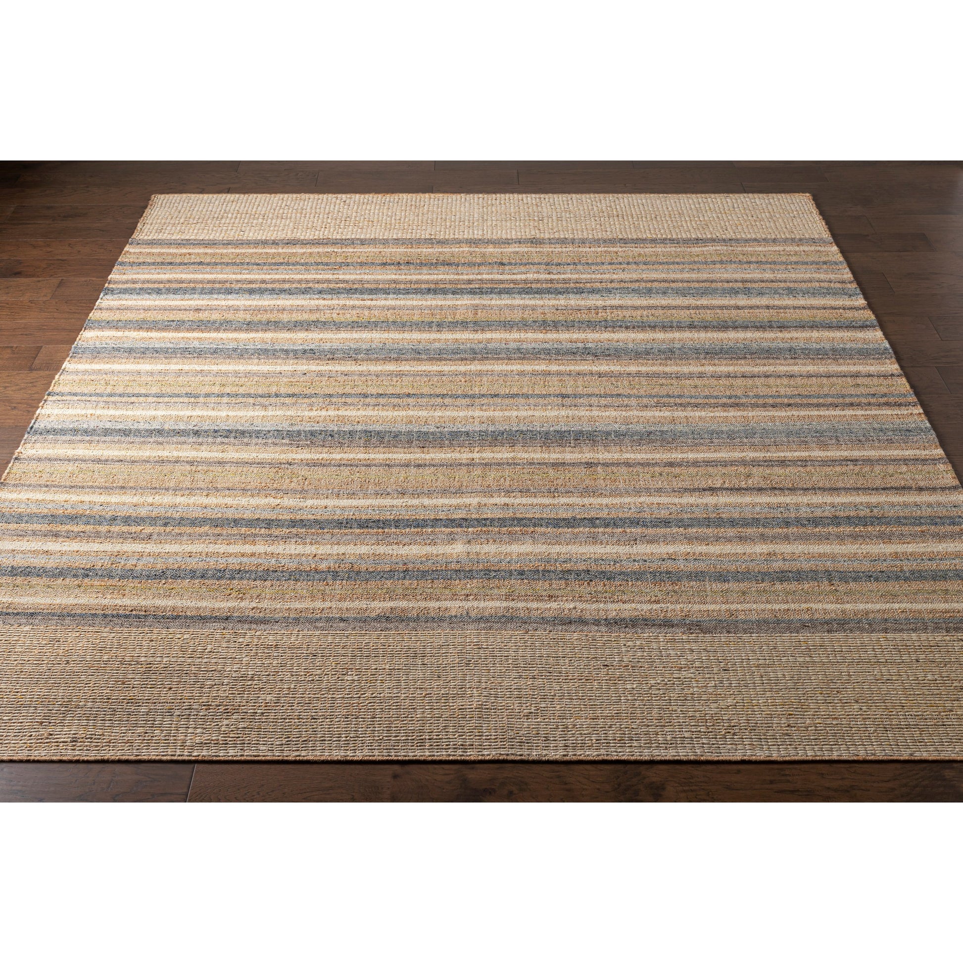 Arielle Rug - 26080 by Surya in beige, light beige, ink blue, slate, medium gray, dark purple. Made from 55% wool, 45% jute in a unique style.