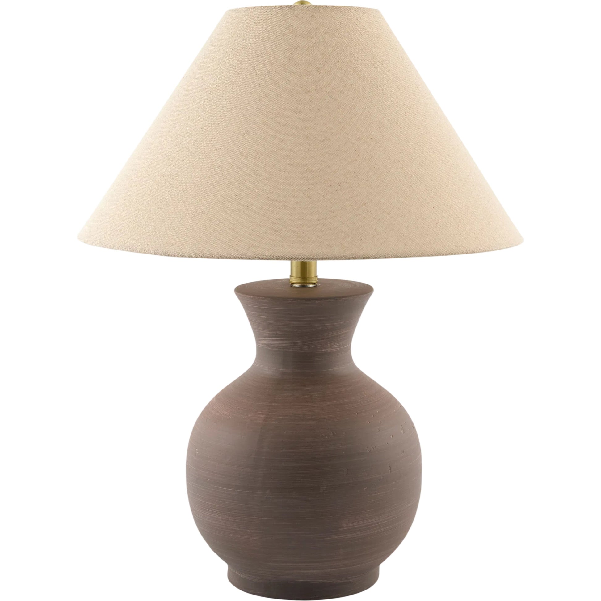 Argilla Accent Table Lamp by Livabliss in brown, translucent, cream, white and antiqued. Made from ceramic, linen, plastic in a unique style.